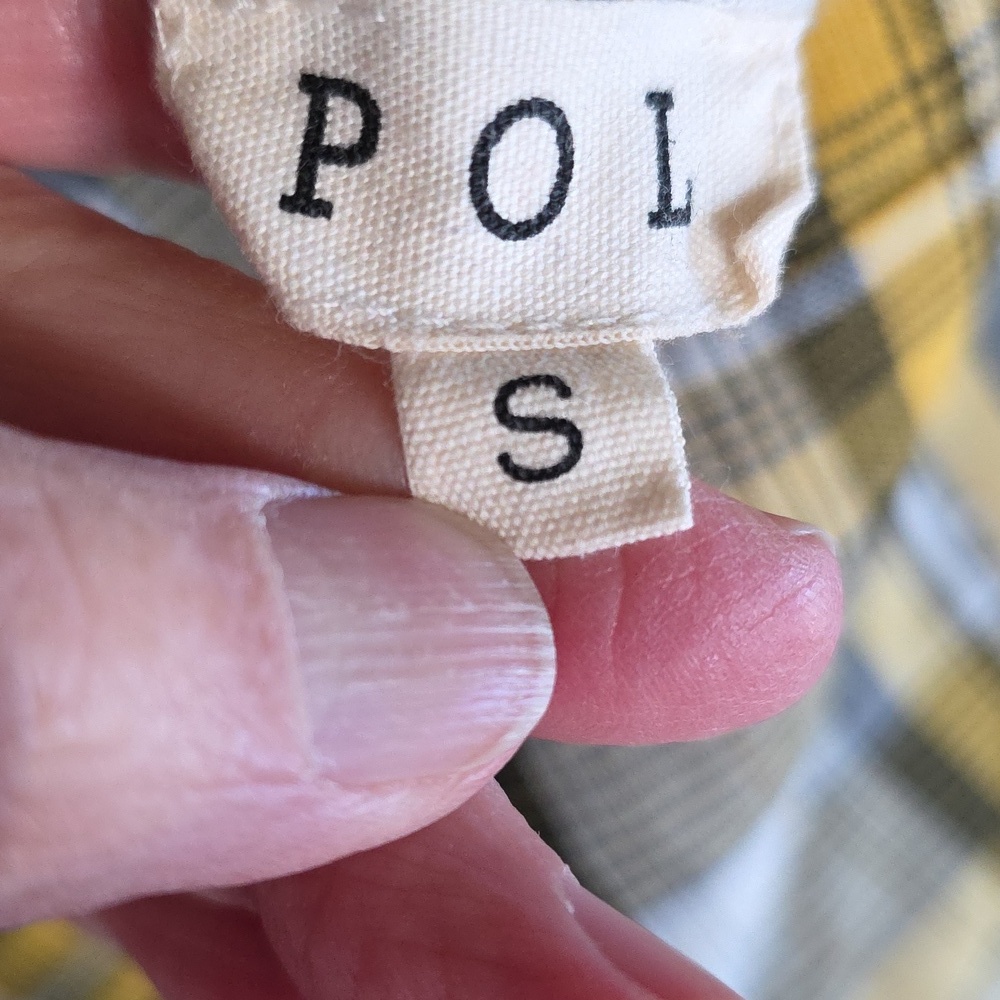 POL Yellow and Green Plaid Shirt - Picture 2 of 4